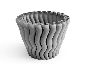 grand pot de fleur, vase en mode compatible la décoration conception fleur vasemode 3d print model - Mito3D