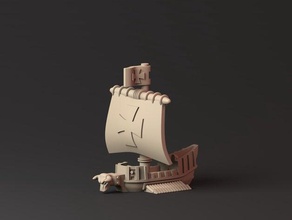 human empire galley boat manowar man o war miniature miniatures sailboat sailing ship warhammer fantasy 3d print model - Mito3D