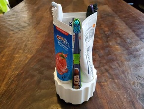 spazzolino da denti dentifricio titolare bagno lavandino del stand il tubo 3d print model - Mito3D