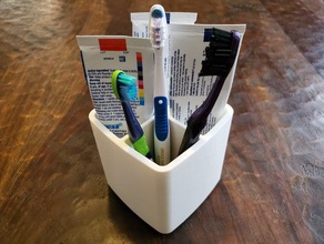 toothbrush toothpaste holder version 2 bathroom sink stand tube 3d print model - Mito3D