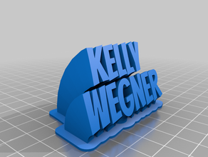 kelly my customized sweeping 2-line name plate text 3d print model - Mito3D