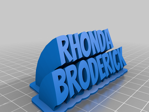 rhonda mi personalizados de barrido 2-nombre la línea placa texto personalizado 3d print model - Mito3D