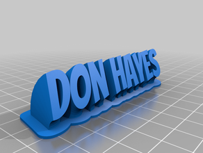 don my customized sweeping 2-line name plate text 3d print model - Mito3D