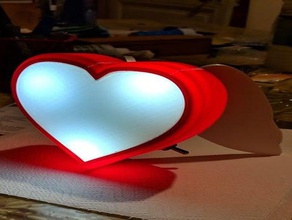 heart angel lamp led light photo picture frame 3d print model - Mito3D