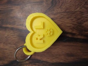 2-seitig Herz Schlüsselanhänger keychain 3d print model - Mito3D
