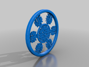 first snow flake machine drinks coaster snowflake 3d print model - Mito3D