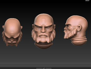 war pattern baldness viking head sci-fi fantasy dnd miniature warhammer 40k 3d print model - Mito3D