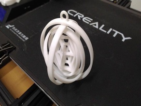 hollow cubo gyro ornamento di natale keychain 3d print model - Mito3D