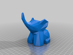 bonito low poly elefante Animais 3d animais de baixo baixa contagem polígonos poli 3d print model - Mito3D