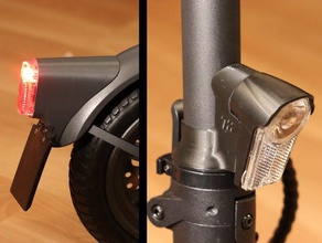 ışık plaka mount esa 5000 scooter - m365 elektrikli far plakayı lidl monte edin stop lambası 3d print model - Mito3D