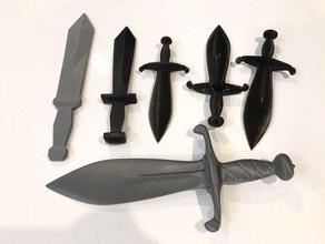 fantasy épée courte, dague - basse résolution élevée poignard de la fantaisie l'épée courte 3d print model - Mito3D