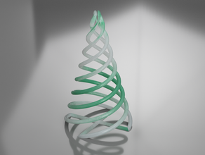 espiral del árbol de navidad adorno el xmas 3d print model - Mito3D