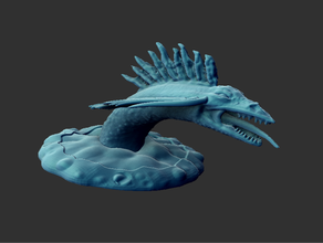 deniz yılanı dnd minyatür dungeons dragons fantezi jormungand kraken mini masa üstü oyunlar 3d print model - Mito3D