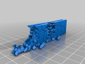 broken wall section 3d print model - Mito3D
