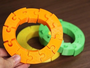 print place jigsaw puzzle ring 3d flexi flexible 3d print model - Mito3D
