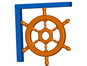 ships wheel shelf bracket screw tape mount naval sailing support ship 3d print model - Mito3D