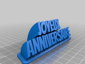 joyeux aniversario personalizado 3d print model - Mito3D