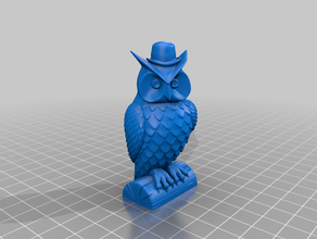 chouette chapeau melon owl 3d print model - Mito3D