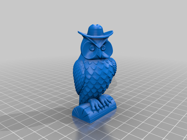 owl cowboy hat 3D print model - Mito3D