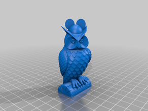 búho del ratón sombrero el owl 3d print model - Mito3D
