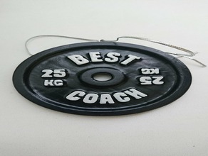 best coach barbell plate athletics gift gym 3d print model - Mito3D