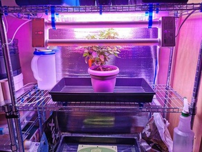 grow light support ikea omar shelves feit electric food garden gardening growlight healthy herbs homegrown hydroponic hydroponics indoor kratky led lettuce microgreens plant plants seed starting vegetables 3d print model - Mito3D