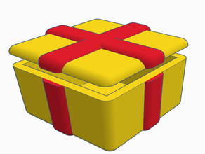 simple gift box happy new year 3d print model - Mito3D