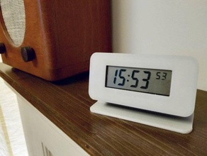 minimalista orologio desktop digitale di allarme recinto il quarzo radio controllato guarda 3d print model - Mito3D