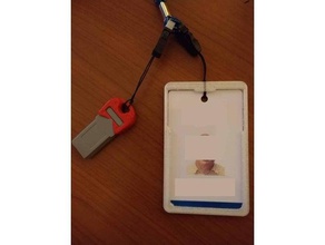 porta badge + gancetto per cordicella 3d print model - Mito3D