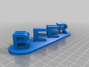 wine & beer word illusion alcohol decoration 3d print model - Mito3D