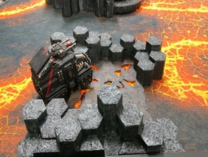 basalto terreno da base de dados 1 caos lava sigmar o warhammer 40k 3d print model - Mito3D