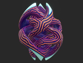 neguvi sculpture color generative art knot multicolor reaction diffusion 3d print model - Mito3D