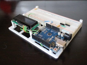 arduino breadboard holder - lcd uno 830 tie 3d print model - Mito3D