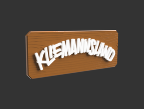 kliemannsland logo wooden board channel deco decoration diy multicolor name plate sign wall wood youtube 3d print model - Mito3D