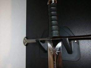 la pared de espada apoyo cuchilla medieval pie montaje en 3d print model - Mito3D