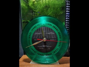 translucide 7 pouces vinyle unique de l'horloge bureau clair le nucléaire disque les disques 3d print model - Mito3D