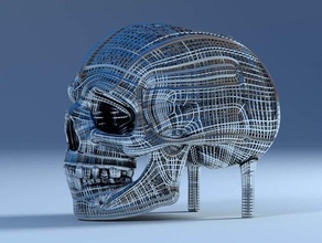 skull high poly abstract art head human skeleton 3d print model - Mito3D