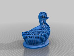 wire frame duck 3d scan decoration decorative voronoi effect 3d print model - Mito3D