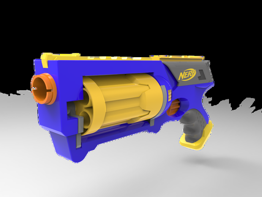 nerf arma fogo mecanismo réplica funcional by anichini 3d impressão autodesk inventor mecânico nerf reverter engenharia aluna 3d print model - Mito3D