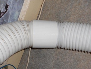 flexible duct couplers portable air con 130mm 52 airconditioner delonghi ducting 3d print model - Mito3D
