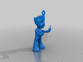 angry groot keychain baby do not want guardiansofthegalaxy key no more groots 3d print model - Mito3D