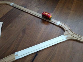 larga recta brio rieles usando tablero de la espuma juego madera ferrocarril compatible tren los juguetes 3d print model - Mito3D