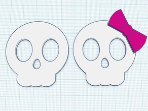 cute 2d mostly skull 3d print model - Mito3D