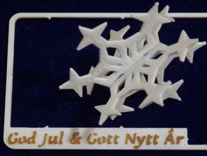 snowflake kit card swedish customizable version openscad ornament 3d print model - Mito3D