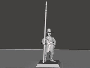 supportless english civil war light pikemen 28mm history nosupport tabletop wargaming 3d print model - Mito3D