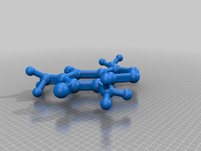 kafein molekülü kimya kahve molekül Organik Kimya 3d print model - Mito3D