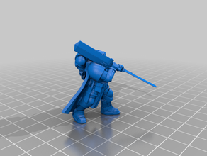 lieutenant paired combat paddles fear pattern armor 40k phobos warhammer 3d print model - Mito3D
