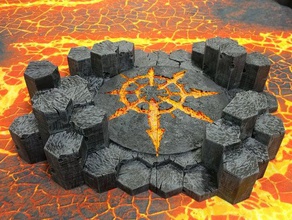basalt terrain temple 40k chaos keychain lava warhammer 3d print model - Mito3D