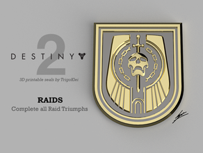 destiny 2 sellos insignia bungie el destino del juego de raid sello emblema modelo pin la placa prop las redadas video 3d print model - Mito3D