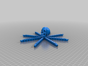 octoskull artikuliert menschlicher Schädel octopus 3d print model - Mito3D